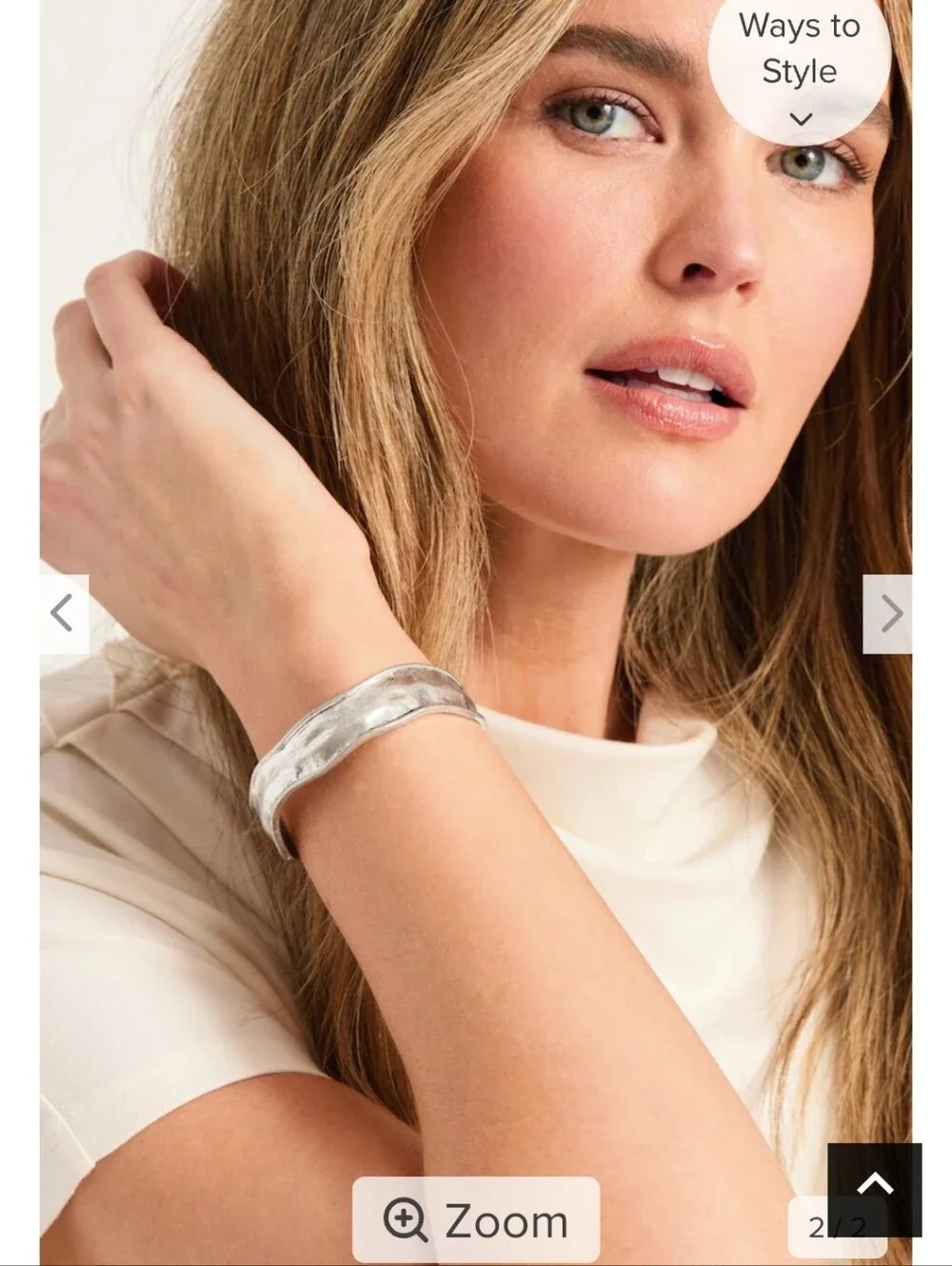 J. Jill Silver Textured Metal Cuff Bracelet -  NWT